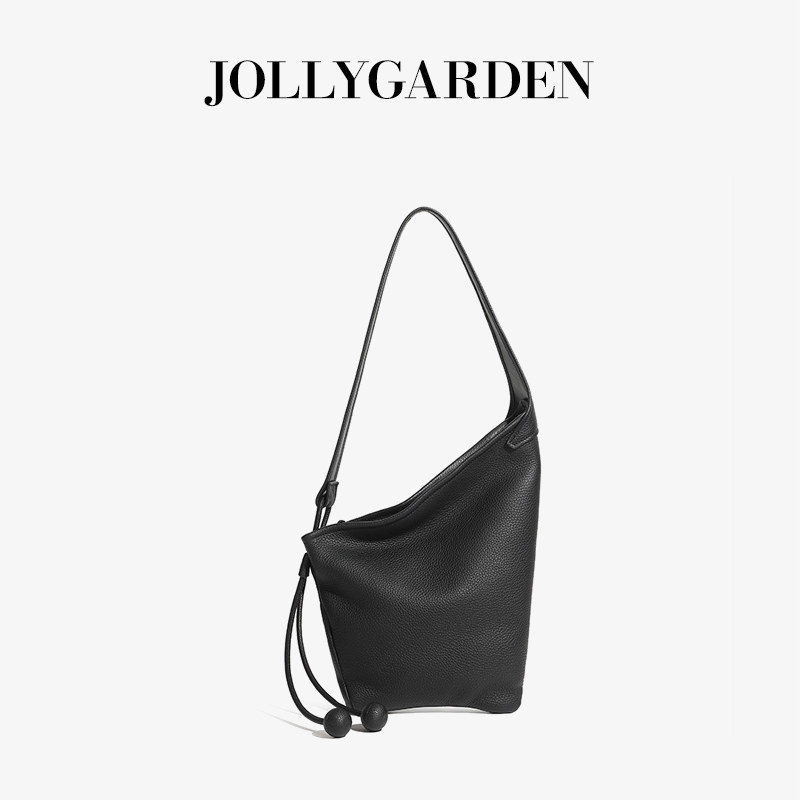 JOLLY GARDEN【空谷】新款真皮饺子小众不对称设计单肩斜挎女包