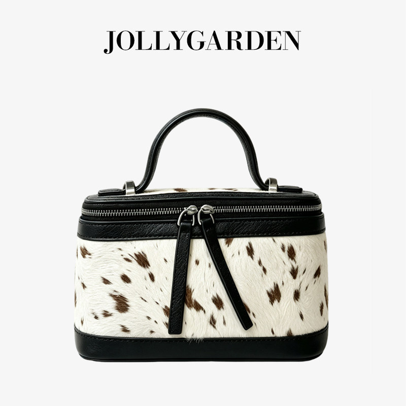 JOLLY GARDEN【岩石】小众马毛配牛皮饭盒包迷你手提单肩斜挎女包
