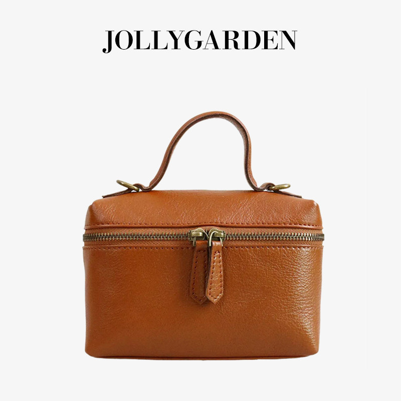 JOLLY GARDEN【方间】手工植鞣牛皮迷你小方包手拎单肩斜挎盒子包