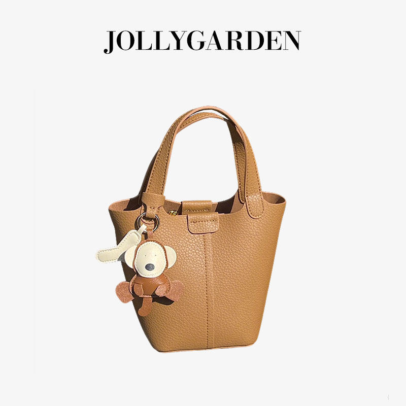JOLLY GARDEN【蜜宝】小众高级感真皮水桶包通勤菜篮子手提单肩包,箱包皮具/热销女包/男包,水桶包,淘宝优惠券,粉丝福利购,淘宝优惠卷