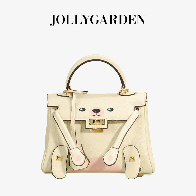 JOLLY GARDEN【柠趣】新款不撞款可爱笑脸凯莉小包手提斜挎熊猫包