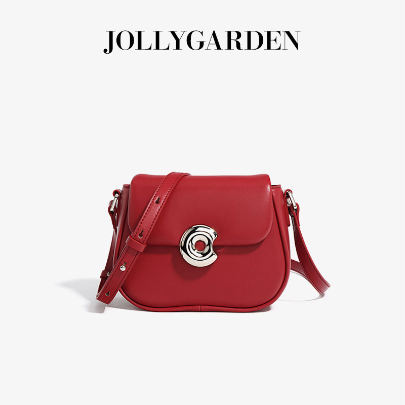 JOLLY GARDEN【心仪】新款真皮马鞍包新娘结婚百搭时尚通勤斜挎包