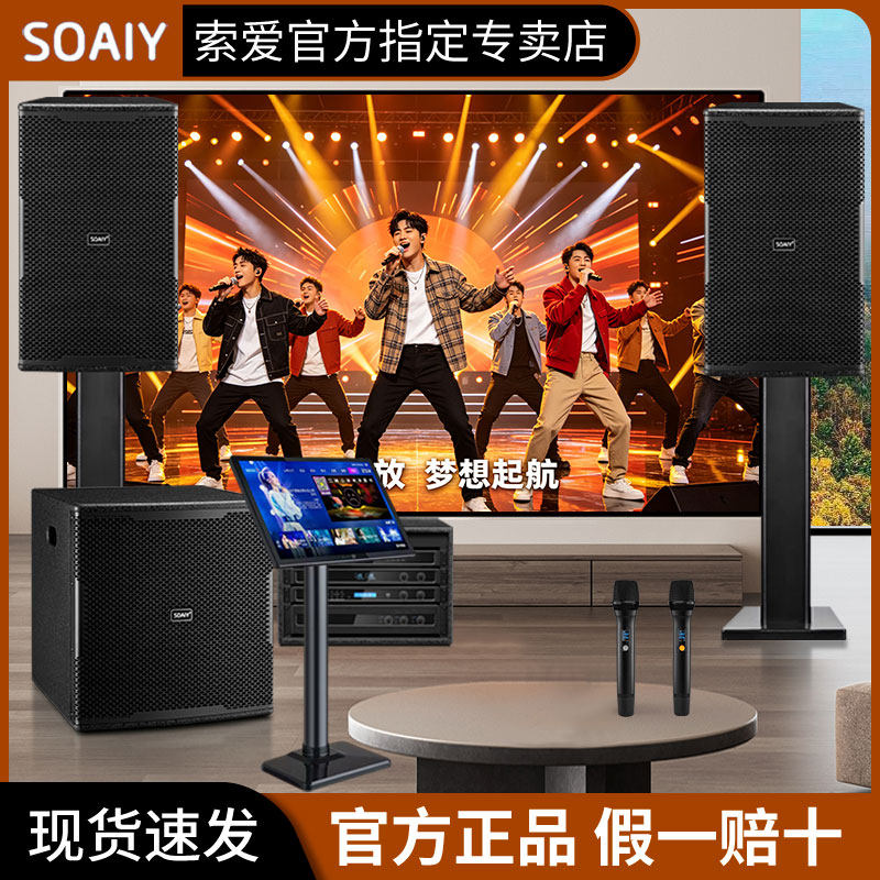 索爱12寸家庭KTV音响低音炮套装全套家用K歌客厅点歌机卡拉OK音箱