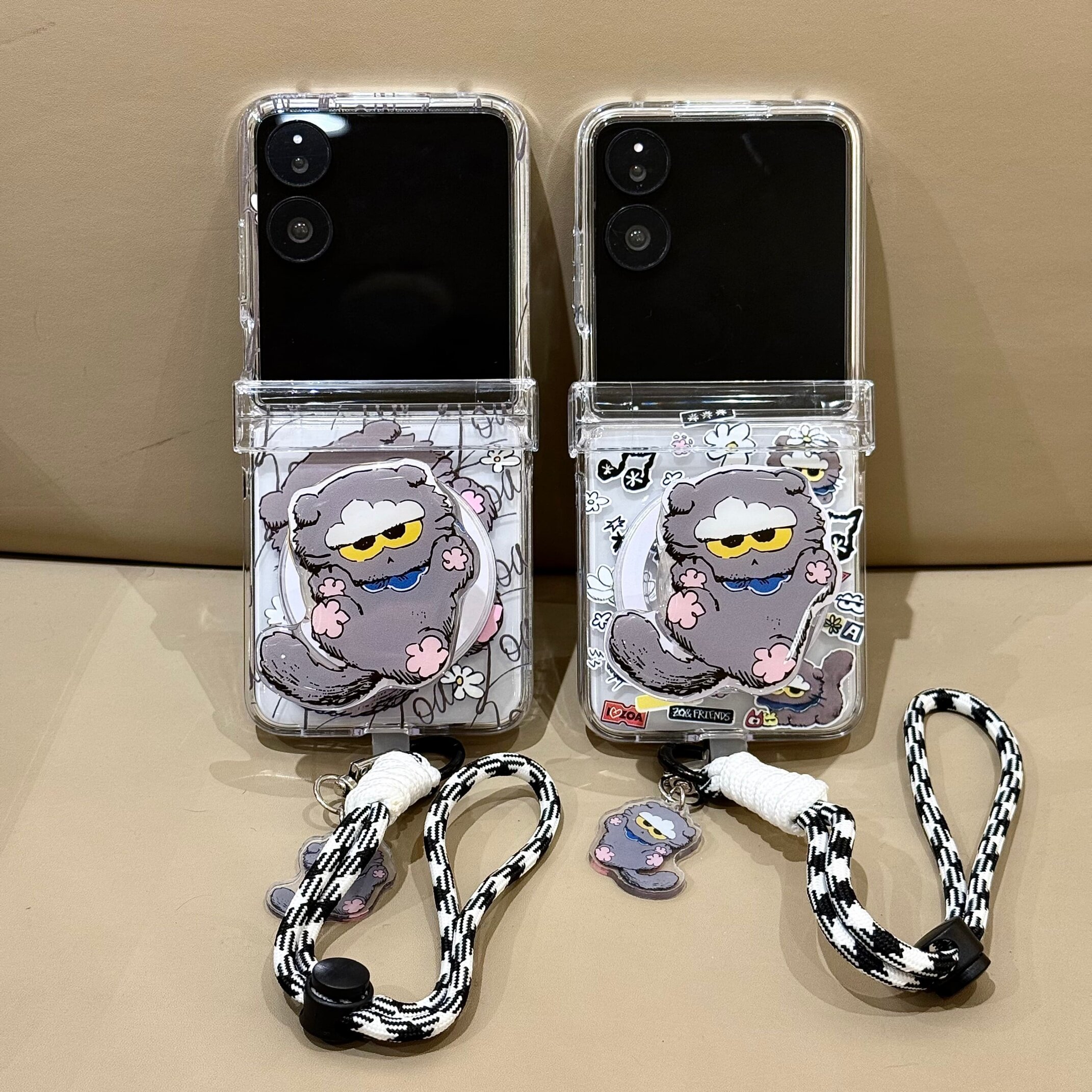 吉能虎新款搞怪猫适用于小米MIXFlip2带支架手链磁吸手机壳MIXFlip全包防摔创意ins风保护套