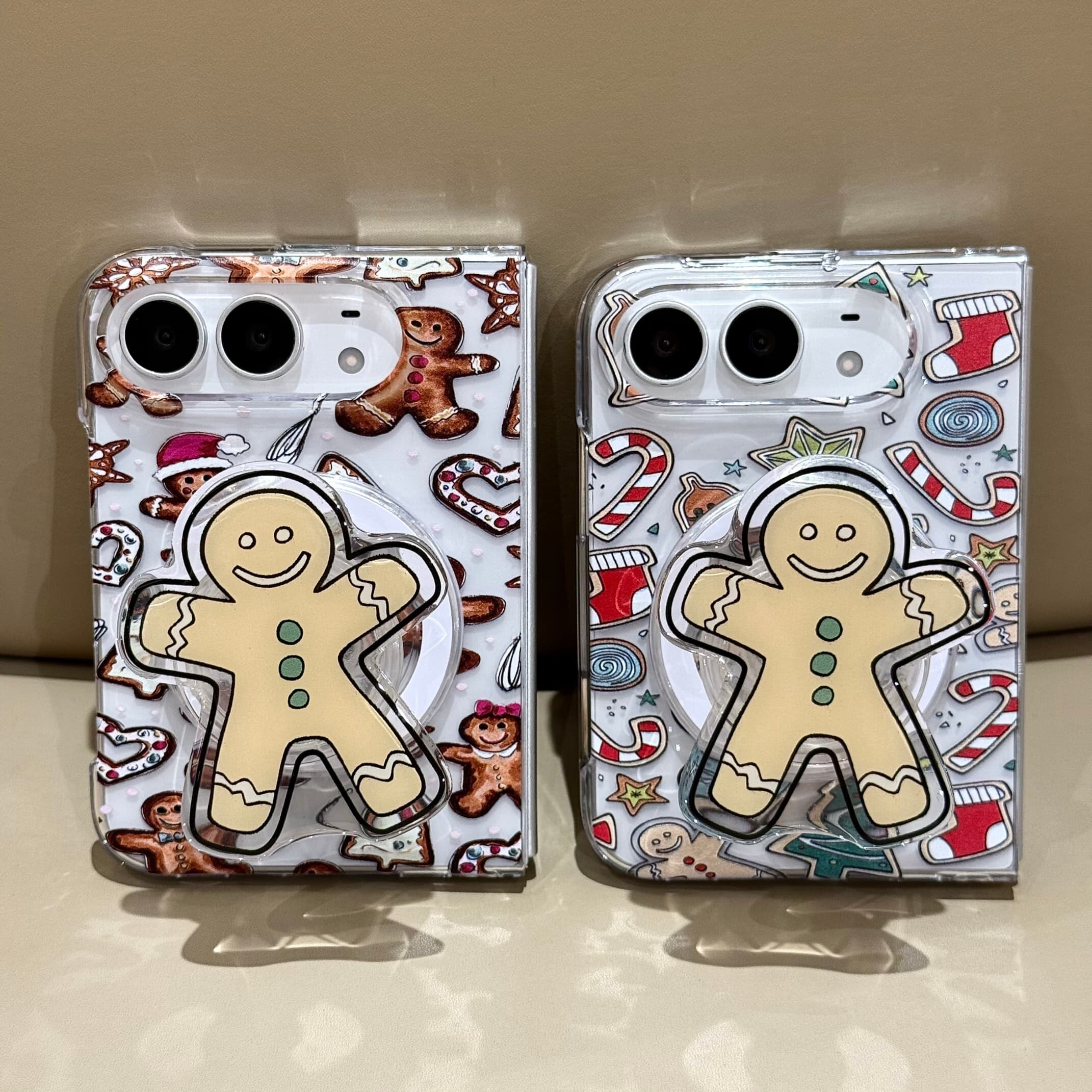 吉能虎新款饼干人适用于苹果iPhoneDUO带手链支架磁吸折叠手机外壳全包边防摔保护套