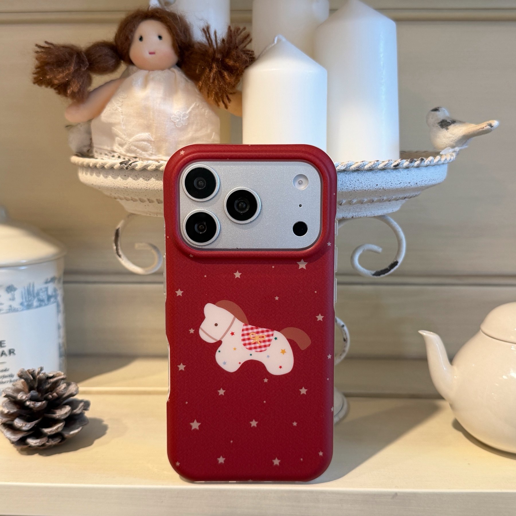吉能虎新款红底星星小马适用于苹果17promax带手绳手机壳iPhone16pro全包防摔15/14/13保护套,3C数码配件,手机保护套/壳,淘宝优惠券,粉丝福利购,淘宝优惠卷