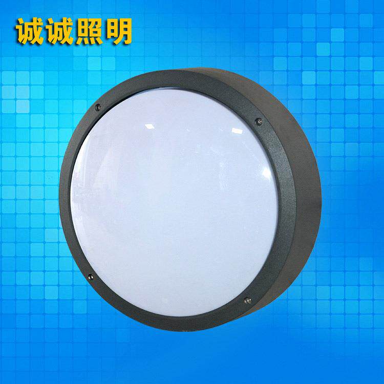 供应防水防潮户外灯简约圆形压铸铝材LED壁灯吸顶两用灯