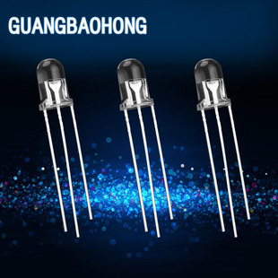 5mm圆头雾状红翠绿共阳 F5红纯绿双色LED 红绿共阳双色灯珠