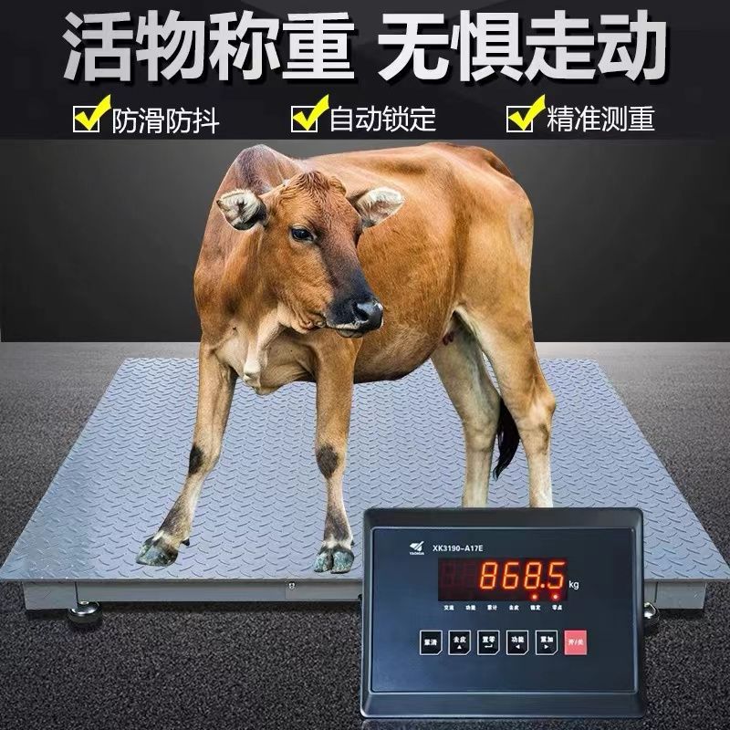 上海耀华电子地磅称0-3吨称畜牧秤牛猪羊地磅加厚电子秤工业磅秤