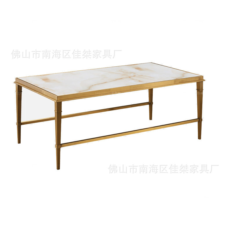厂家直营 不锈钢茶几 现代轻奢大理石组合茶几 镀金角几边几329