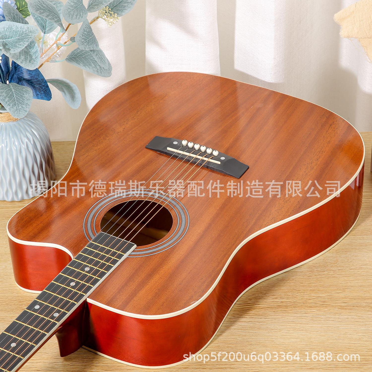 41寸包边亮光练习吉他全乐器椴木琴大量现货批发原木吉他新手