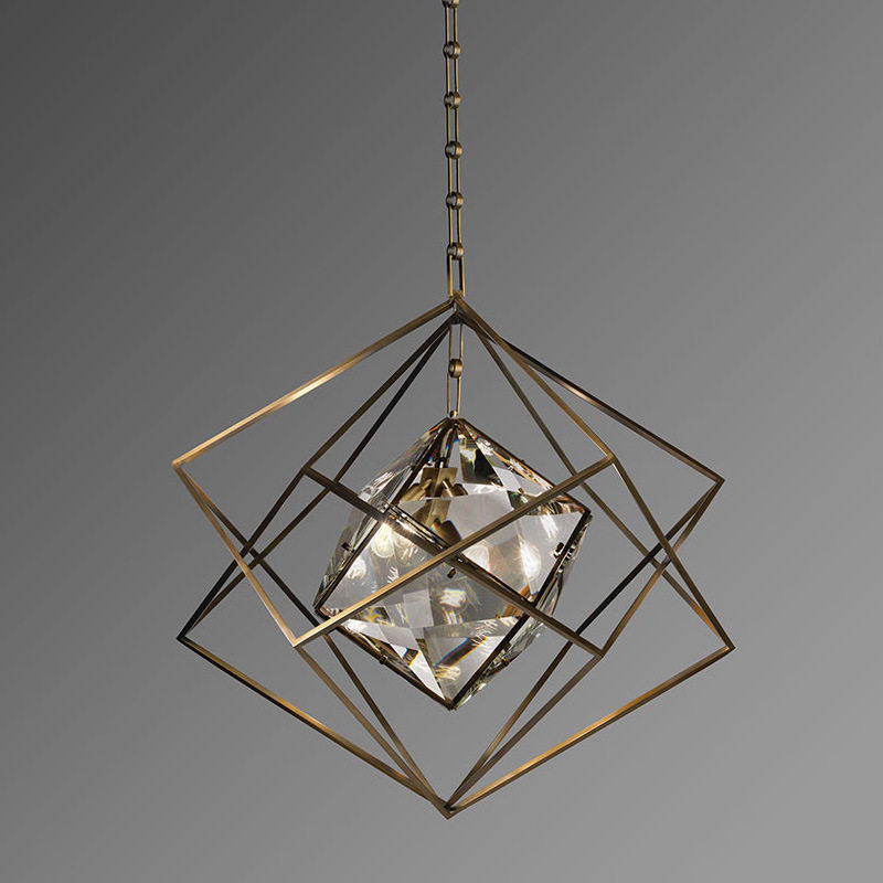 轻奢水晶后现代吊灯飘窗灯创意个性门厅餐厅过道灯高档全铜小吊灯