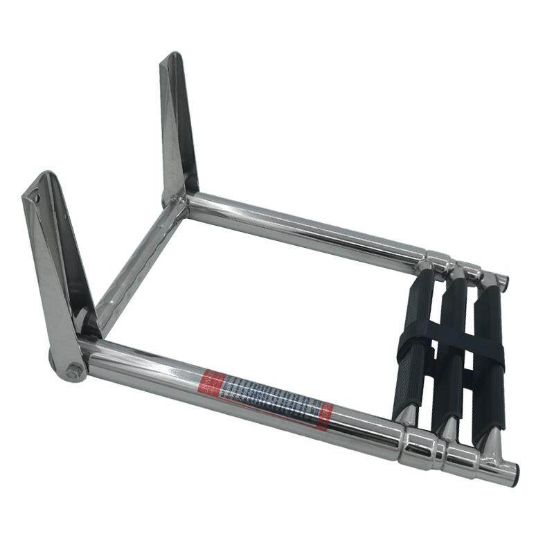 304不锈钢三节波形管梯子船用折叠收纳3节短腿下水梯游艇配件梯子