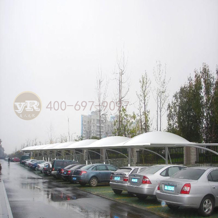 简易厂区膜结构汽车遮阳雨棚