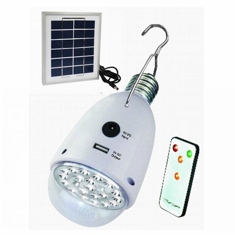 太阳能球泡灯应急充电配光伏发电板DU-12R AC DC solar lamp USB