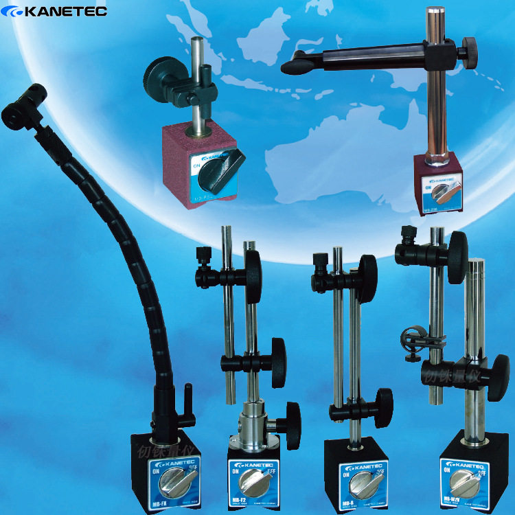 日本kanetec检测磁力表座MB-B/BV/K/PLS微动测量磁性表架百分表座