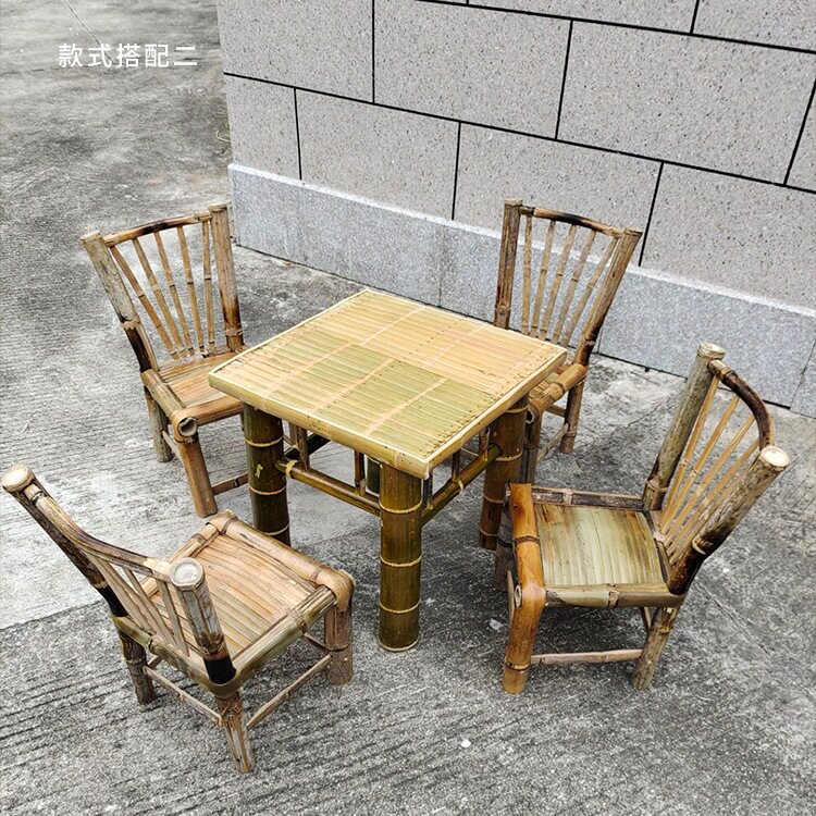 竹椅子靠背椅手工老式竹编藤椅子家用阳台小竹凳竹子椅编织矮gω