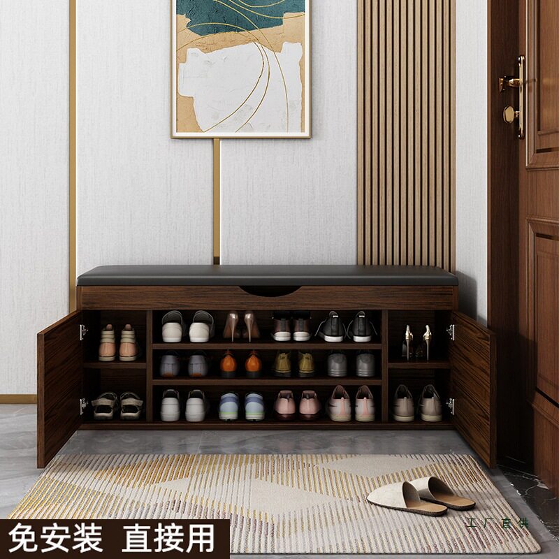 换鞋凳家用门口鞋柜入户门进门凳穿鞋凳可坐带软包坐垫储物换鞋柜