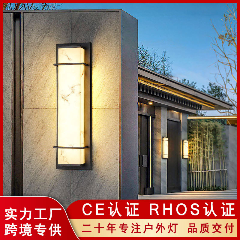 户外壁灯别墅大门外置防水外墙灯led中式花园不锈钢仿云石庭院灯