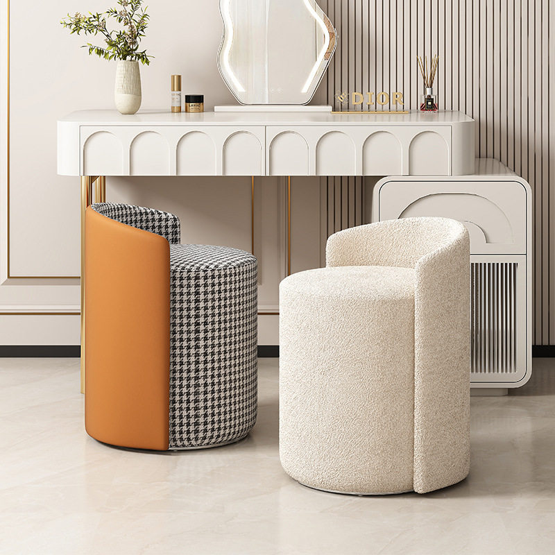 化妆凳梳妆台凳子女生卧室简约高级羊羔毛梳妆凳专用衣帽间椅子