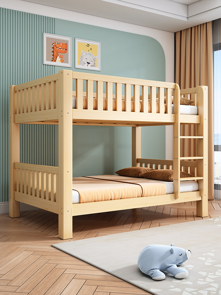 幼儿园上下铺实木儿童高低床小饭桌午睡托管班小学生上下床双层床