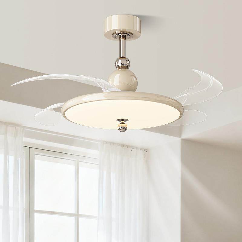 现货风扇灯2026新款现代简约静音隐形奶油风客厅卧室餐厅吊扇灯具