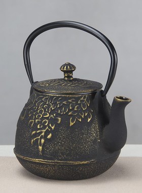 酒店博古架软装新中式铸铁壶茶室样板房装饰摆件茶壶复古礼品茶壶