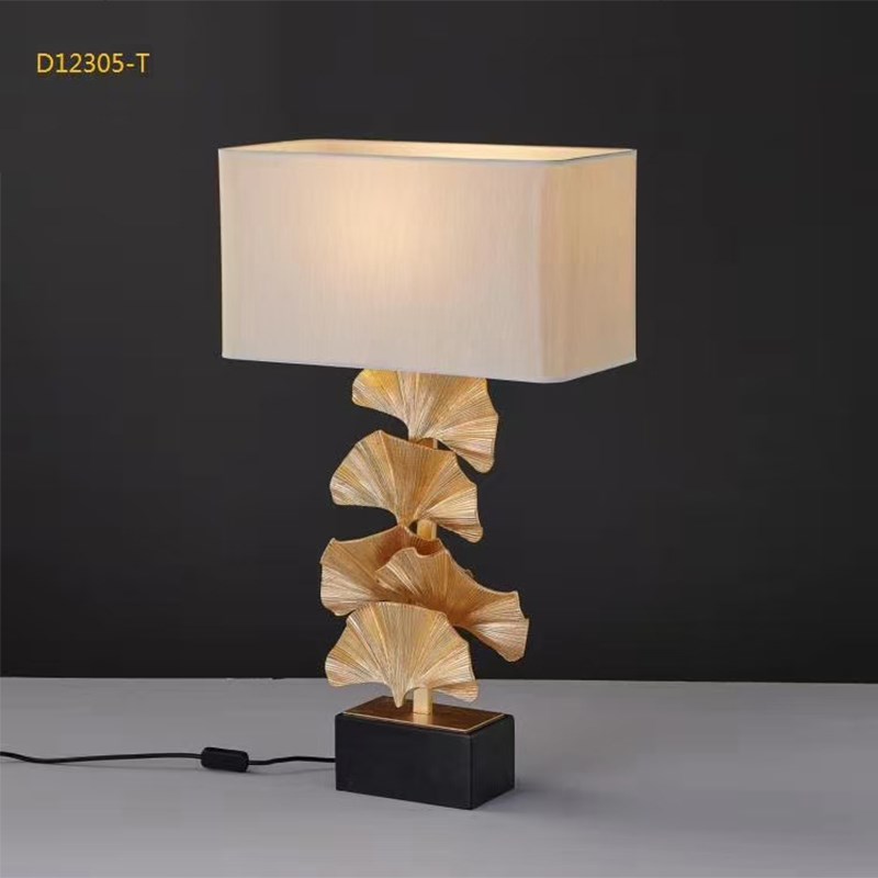 北欧轻奢创意银杏叶子客厅卧室床头台灯新中式落地灯书房新款灯具