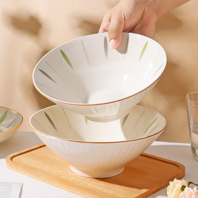 咏柳釉下彩面碗家用2024新款汤面碗斗笠碗餐具大碗泡面碗拉面碗