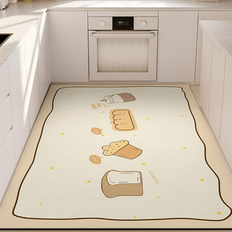 厨房地垫防滑吸水地垫2023新款整铺家用厨房矽藻泥地垫可擦免洗