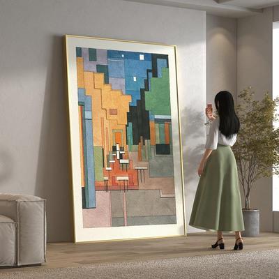 世界名画像素风玄关装饰画梵高星空向日葵沙发背景墙挂画客厅壁画
