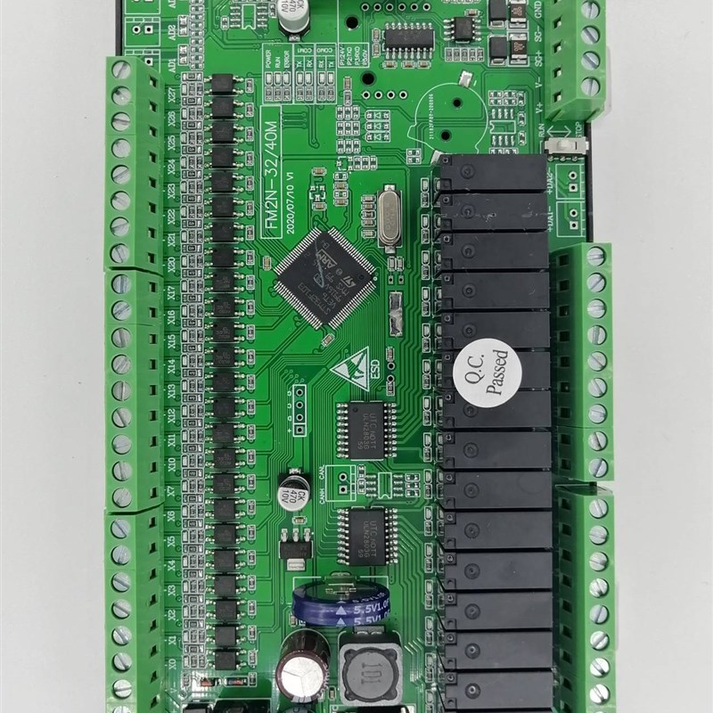 FX2n/FX3uPLC板 stm32继电器控制板 3*0-10V AD输入T2*DA0-10V输