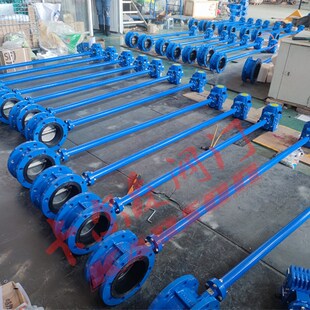 河北靖镜阀门铸铁电动加长杆法兰蝶阀D941X 16排污地埋阀1米