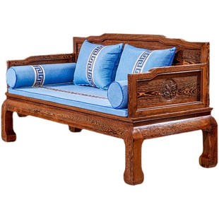 鸡翅木沙发红木客k厅组合中式简约农村自建房别墅原木沙发实木家