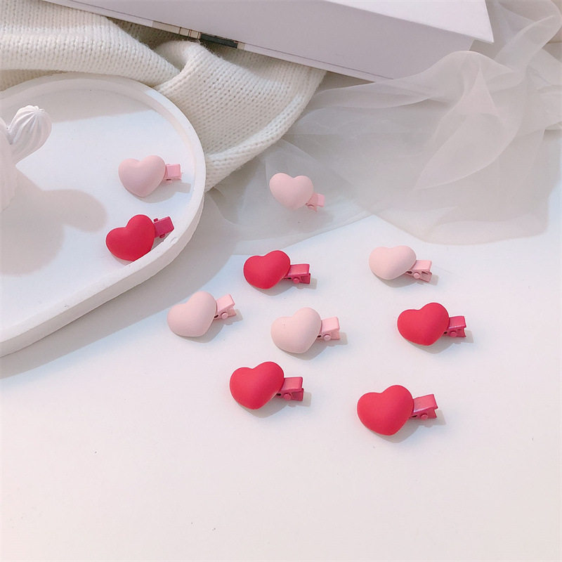 粉色发夹女桃心小发卡侧边刘海夹可爱边夹爱心多巴胺夹子头饰发饰