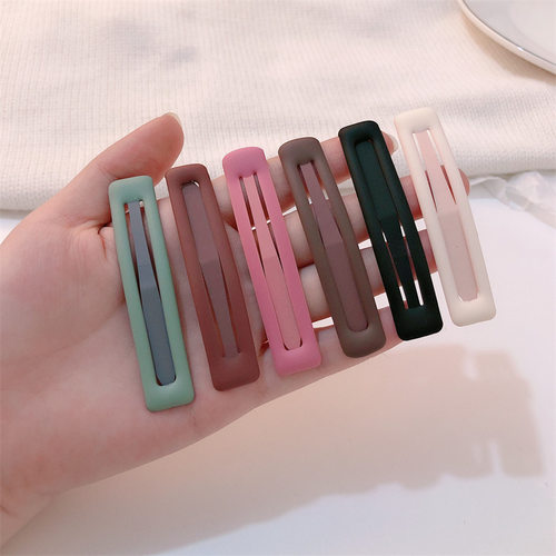 简约bb夹子磨砂发卡头饰一字夹边夹固定碎发刘海发夹女2023年新款