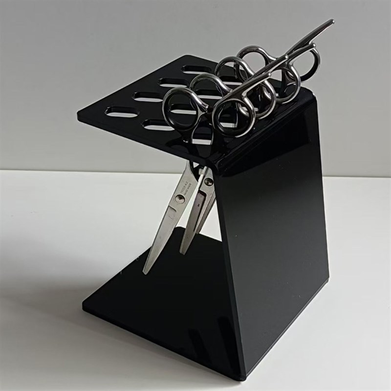 定制黑色透明美发理发师宠物店剪刀推子滚梳专用收纳插放工具架