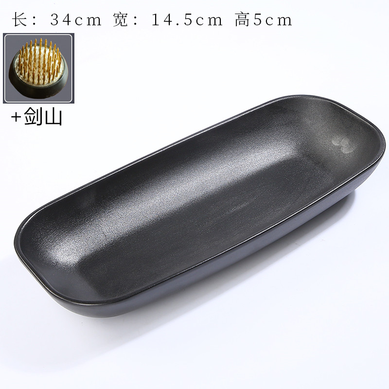 水培碗莲铜钱草专用陶瓷花盆复古禅意中式剑山插花器花盘花艺花道