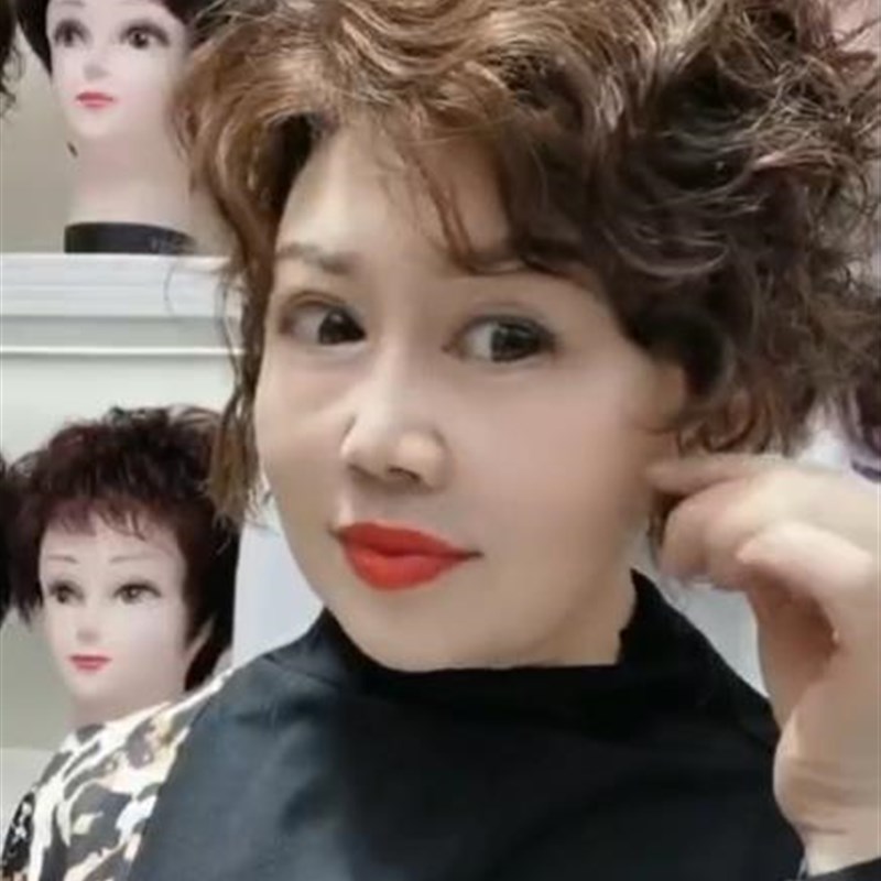 中老年假发妈妈假发旗袍走秀发型发圈盘发假发真人发婚礼喜庆盘发
