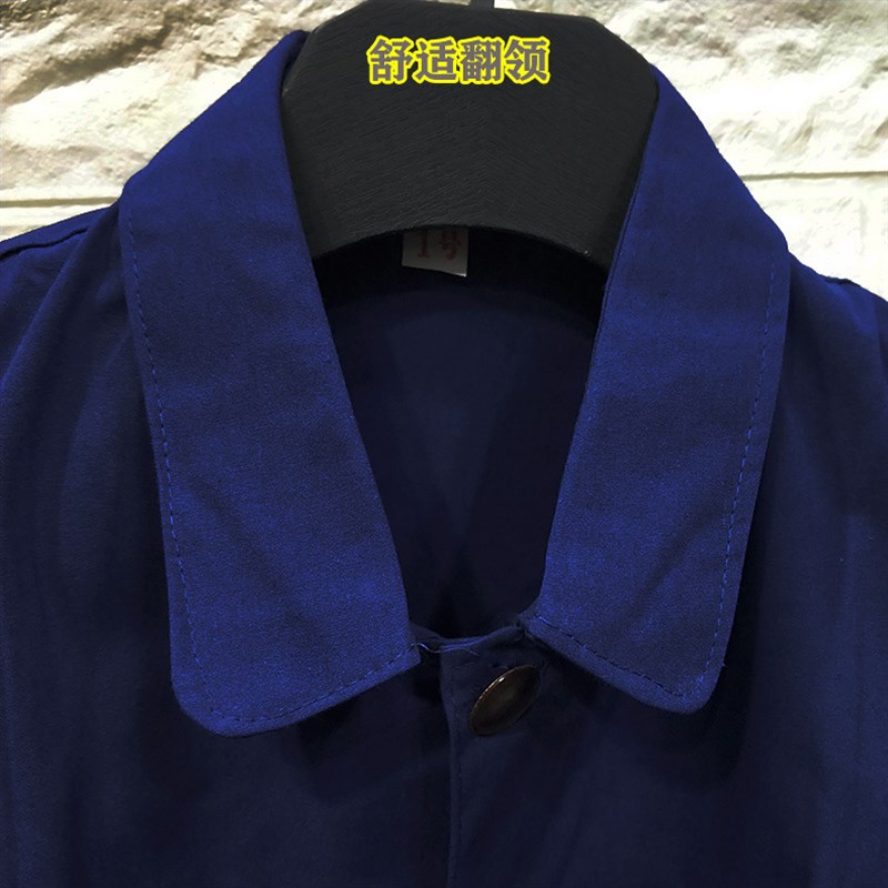 老式中山装春秋中老年中山装军便衣外套中国风爸爸装蓝演出服