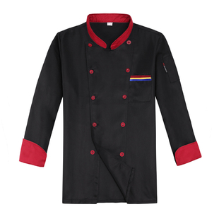 厨师工作服男长袖秋冬装饭店厨师服女餐饮厨房工服酒店定制logo