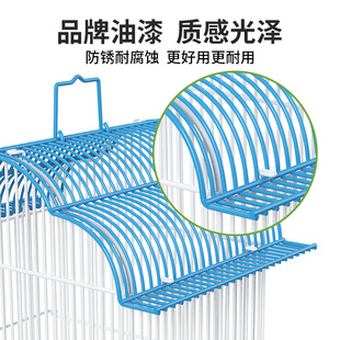 新款鸟笼鹦鹉笼虎皮玄凤牡丹家用大号鸟笼豪华别墅加密金属笼子