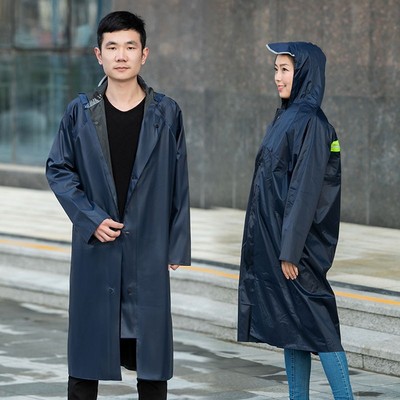 雨衣中长款单人风衣大褂长衣防暴雨连体防水户外骑行长袖男女通用