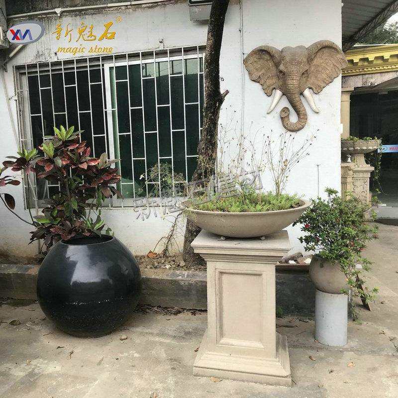 耐用GRC水泥花盆售楼处户外种植槽小区大门欧式雕塑摆件落地