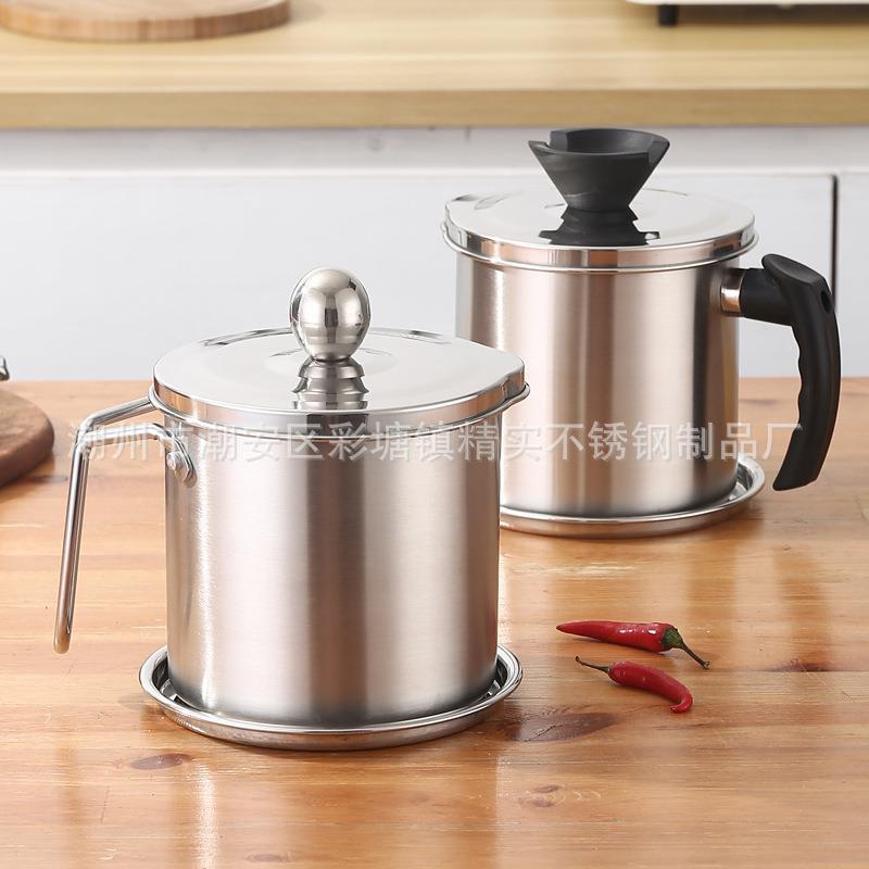 食品级304不锈钢油壶家用厨房储油罐装油瓶过滤油壶滤渣滤油器