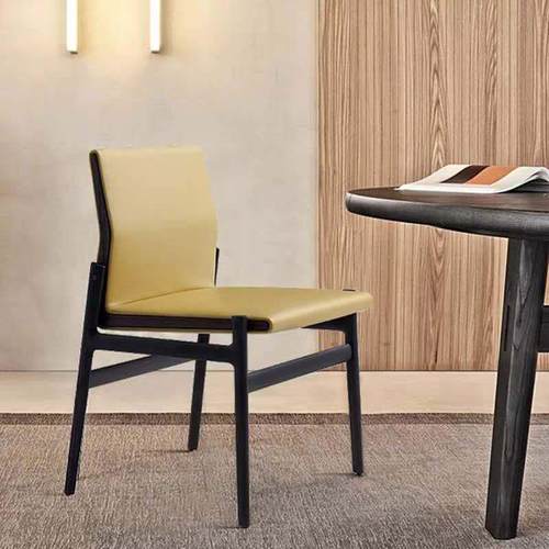 XZC266#北欧轻奢实木餐椅意式极简靠背椅现代简约家用餐厅带扶手