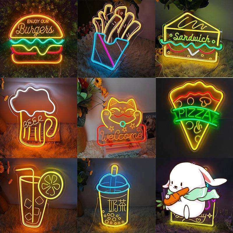 汉堡奶茶薯条灯牌摆摊广告装饰网红夜市欢迎光临发光字led霓虹灯,玩具/童车/益智/积木/模型,其它,淘宝优惠券,粉丝福利购,淘宝优惠卷