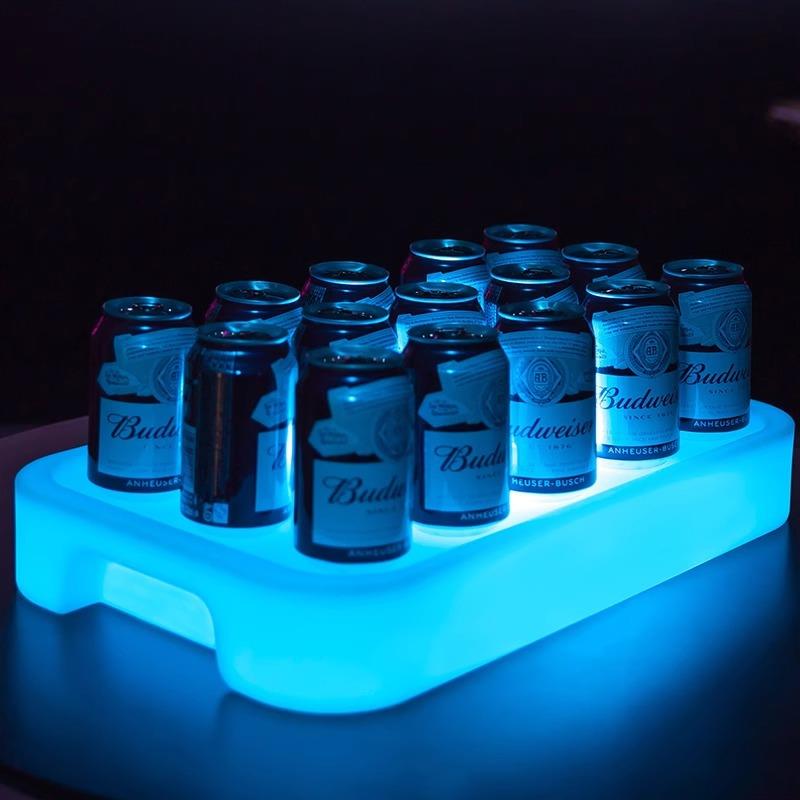 商用酒盘方形托盘氛围酒会品鉴发光底座酒吧红酒展示架展会酒馆