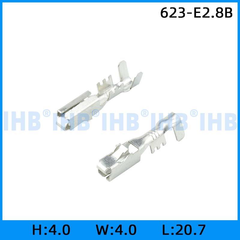 623-E2.8B连接器插簧插片镀锡对插公母连绕端子接线端