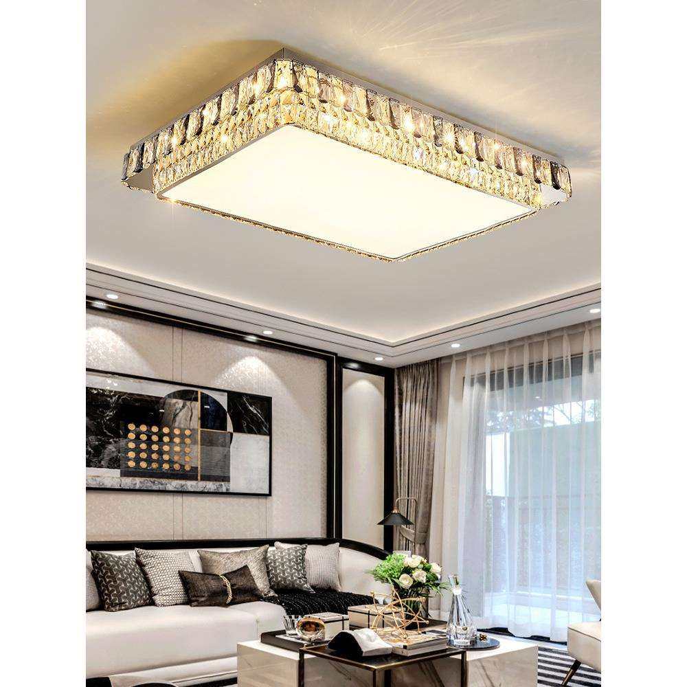 2023年新款LED轻奢大客厅简约现代大气长方形卧室餐厅水晶吸顶灯